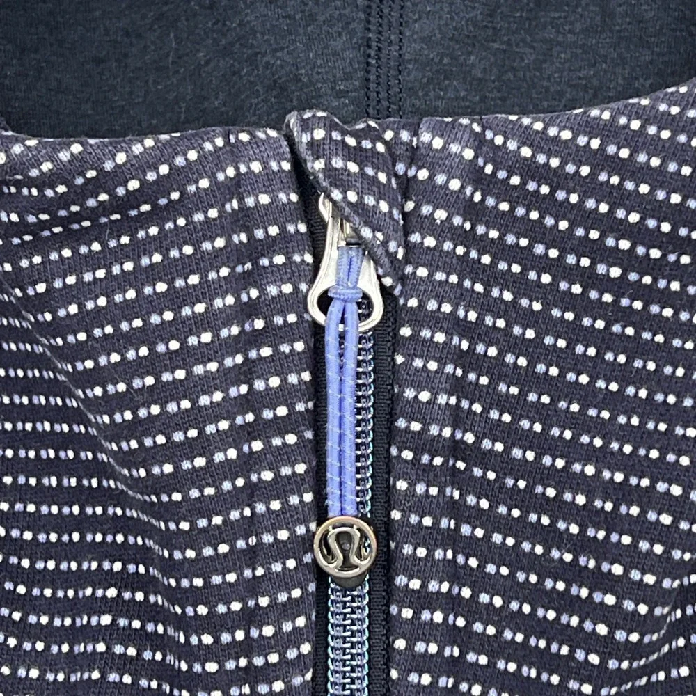 Lululemon Scuba Hoodie III Womens 6 Naval Blue Double Dot Full Zip Jacket W4IC8S